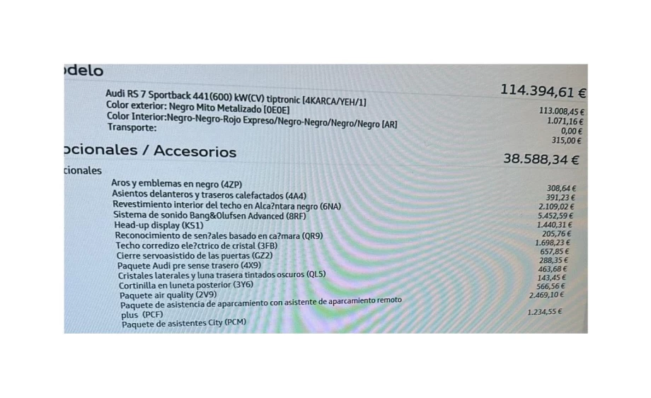 *AUDI A7 SPORTBACK RS7 600 CV